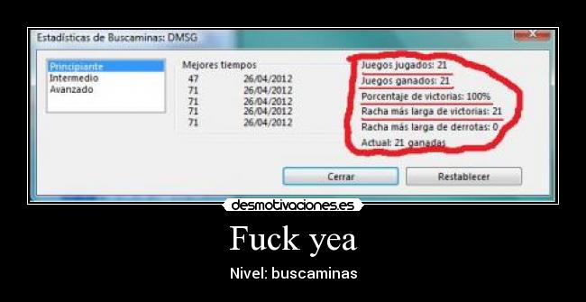 Fuck yea - Nivel: buscaminas