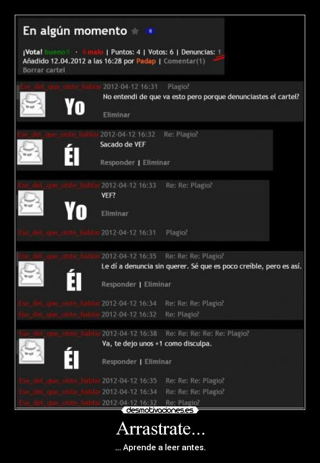 Arrastrate... - ... Aprende a leer antes.