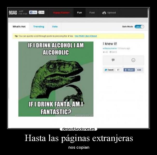 Hasta las páginas extranjeras -