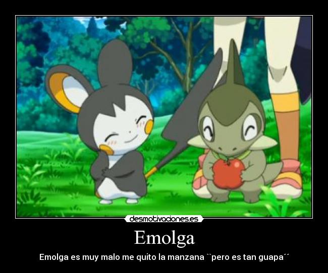 Emolga - Emolga es muy malo me quito la manzana ``pero es tan guapa´´