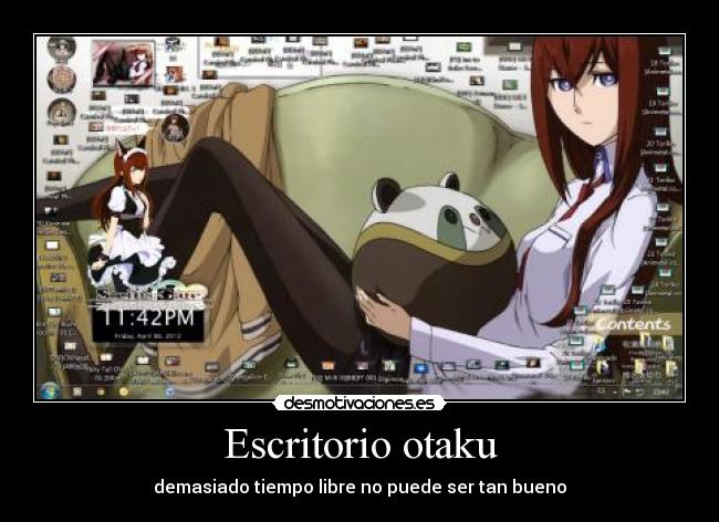 Escritorio otaku - demasiado tiempo libre no puede ser tan bueno