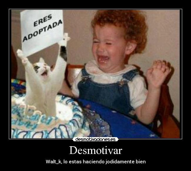 Desmotivar - Walt_k, lo estas haciendo jodidamente bien