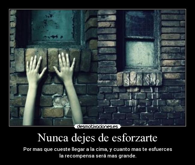 Nunca dejes de esforzarte - 