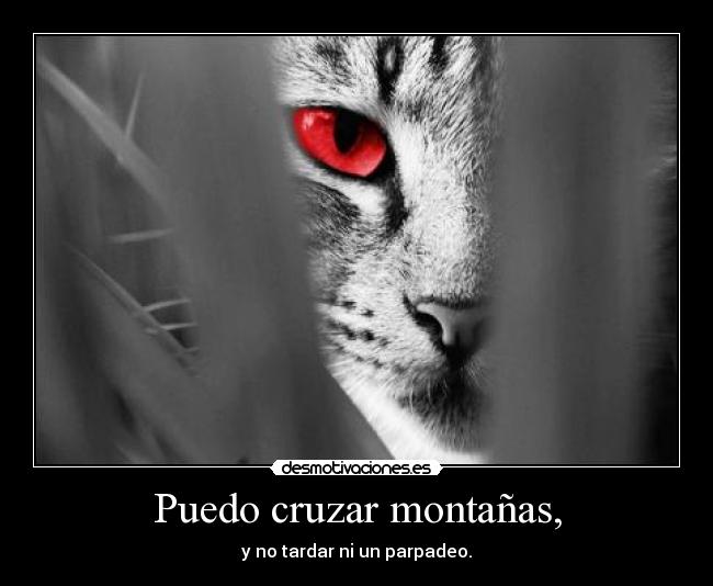Puedo cruzar montañas, - y no tardar ni un parpadeo.