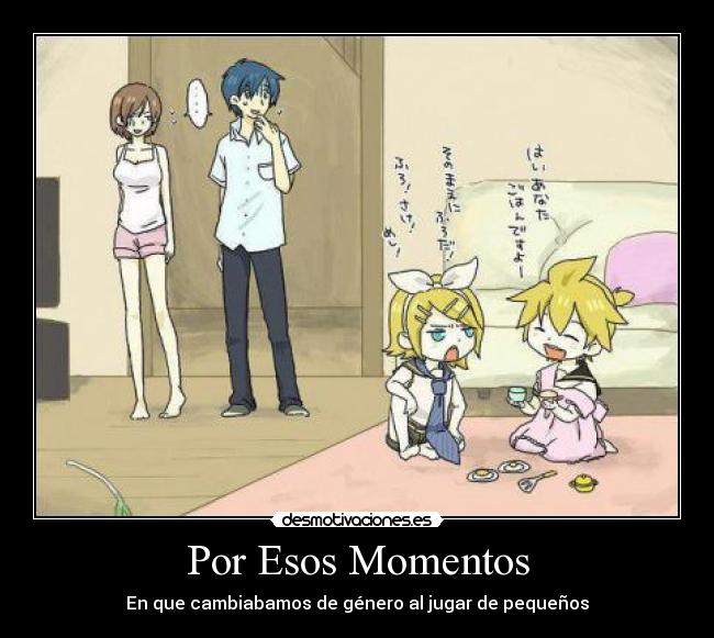 carteles anime manga vocaloid otaku rin len kagamine kaito meiko momentos jugar infancia nigatsu desmotivaciones