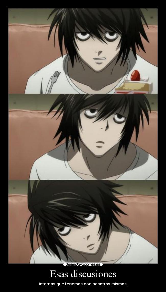 carteles caras lawliet death note harukaze anime desmotivaciones