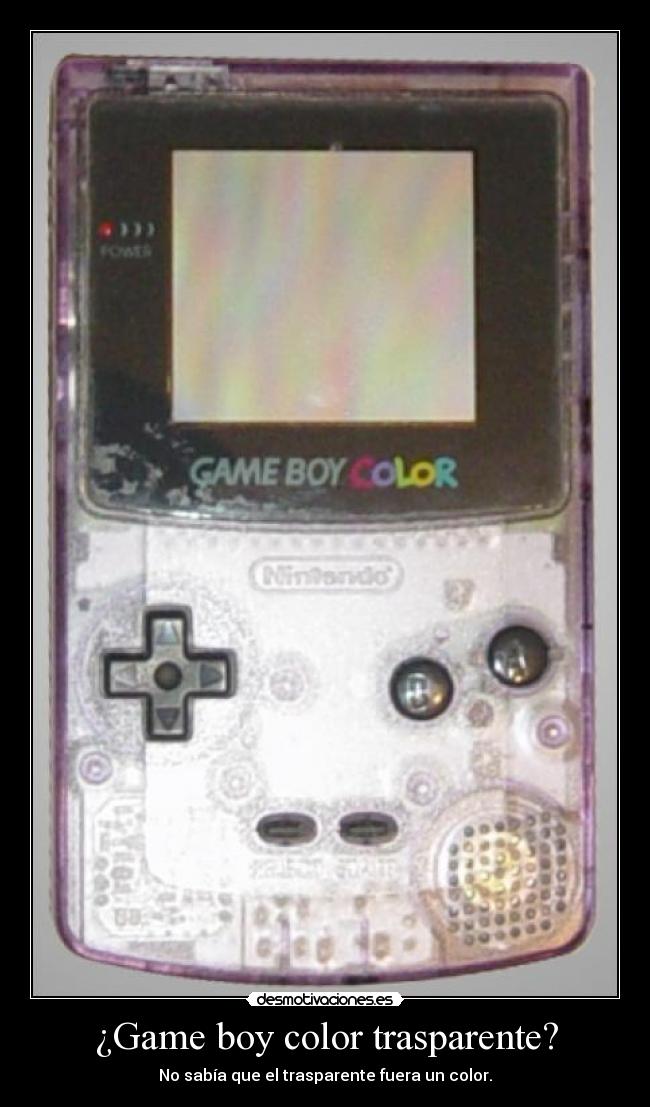 ¿Game boy color trasparente? -