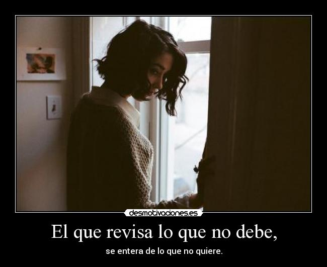 El que revisa lo que no debe, -