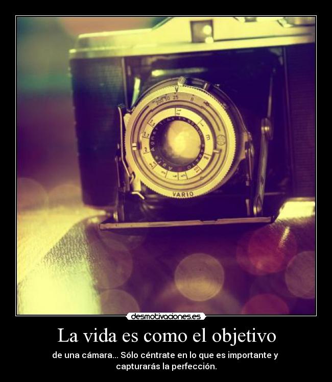 La vida es como el objetivo -