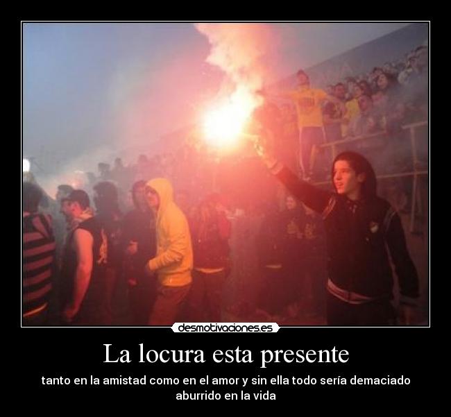 La locura esta presente - tanto en la amistad como en el amor y sin ella todo sería demaciado
aburrido en la vida