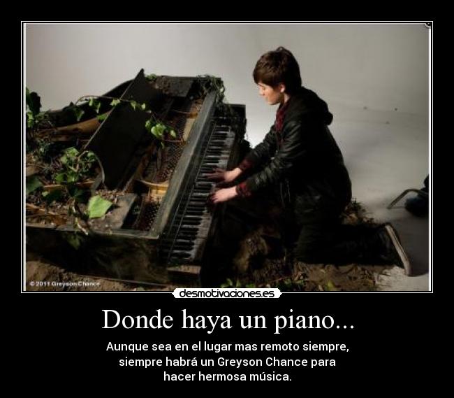 carteles greyson chance piano musica enchancers desmotivaciones