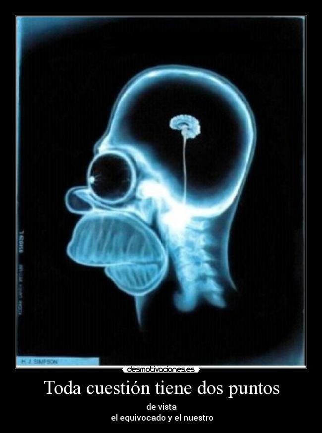 Toda cuestión tiene dos puntos - de vista
 el equivocado y el nuestro