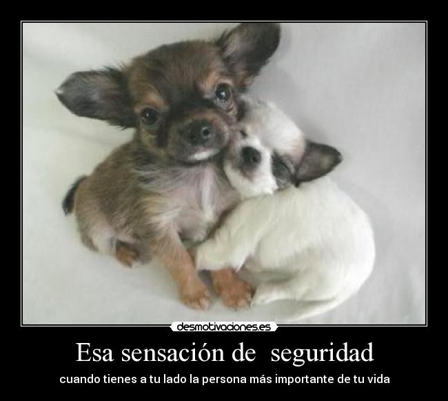 Esa sensación de seguridad - cuando tienes a tu lado la persona más importante de tu vida