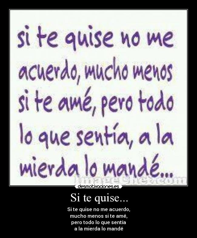 Si te quise... Desmotivaciones Si te quise... Desmotivaciones