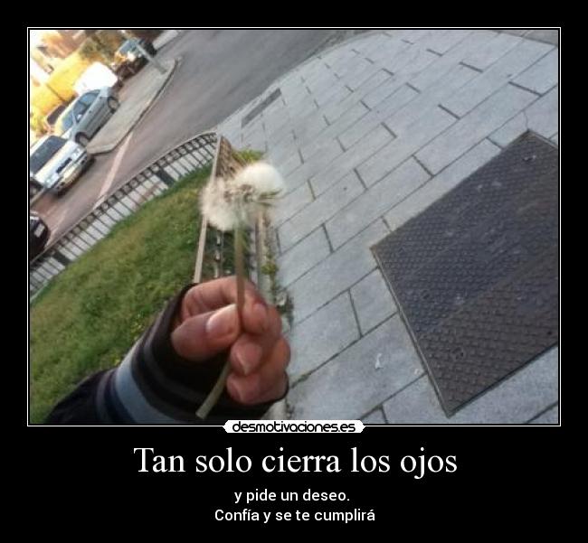 Tan solo cierra los ojos - y pide un deseo.
Confía y se te cumplirá