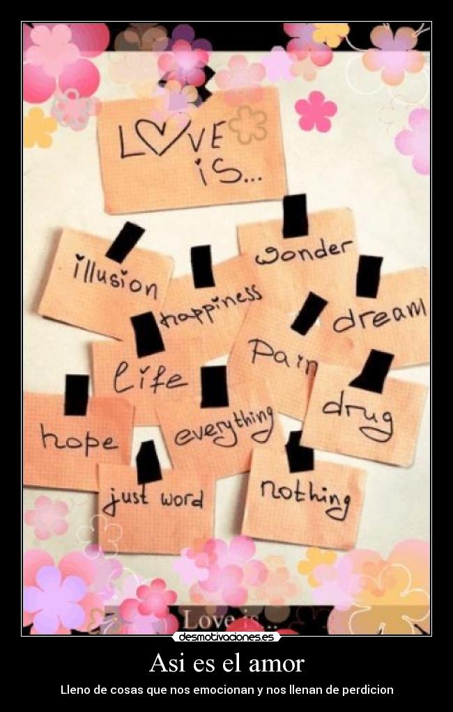 Asi es el amor - Lleno de cosas que nos emocionan y nos llenan de perdicion