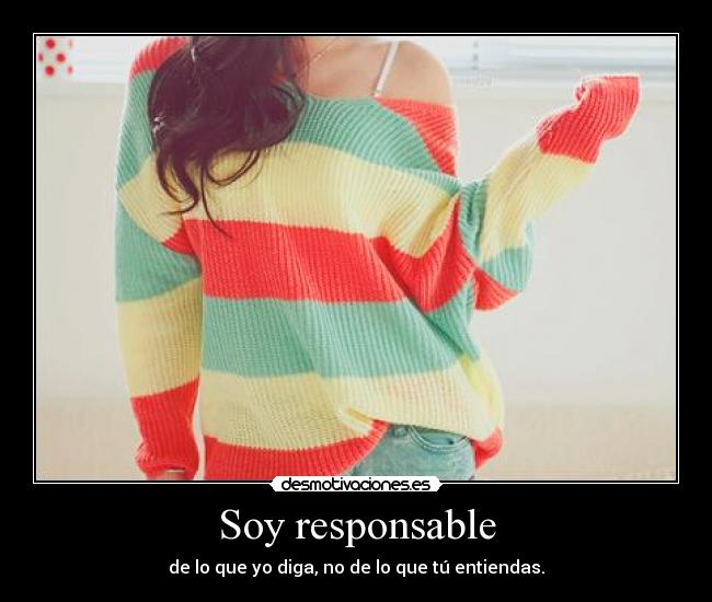 Soy responsable - de lo que yo diga, no de lo que tú entiendas.