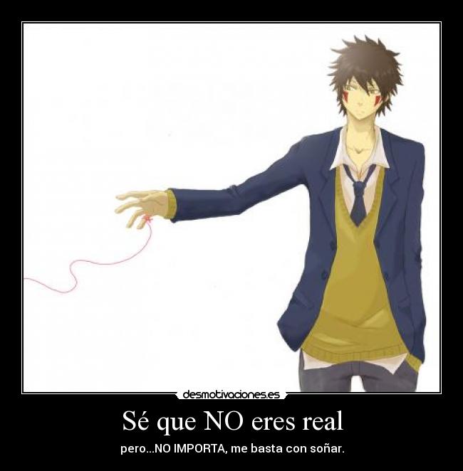 Sé que NO eres real - pero...NO IMPORTA, me basta con soñar.