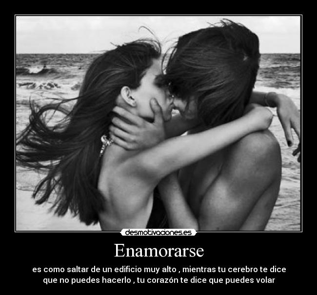 Enamorarse - es como saltar de un edificio muy alto , mientras tu cerebro te dice
que no puedes hacerlo , tu corazón te dice que puedes volar
