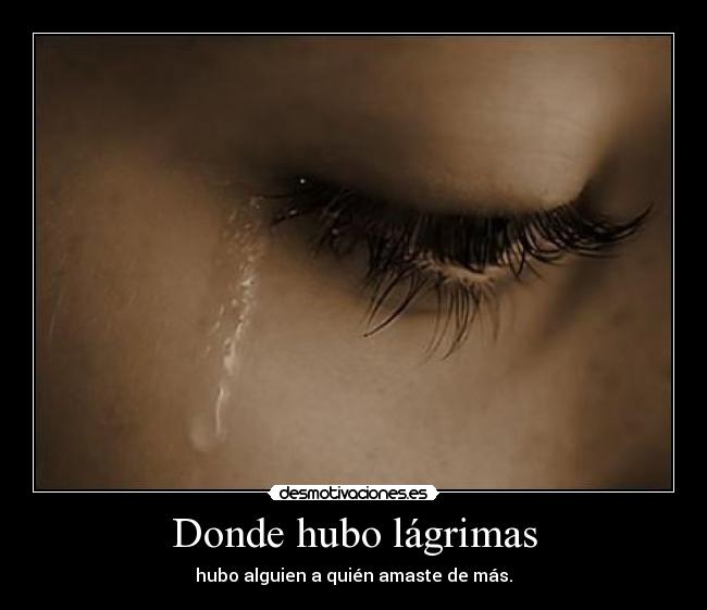 Donde hubo lágrimas - hubo alguien a quién amaste de más.