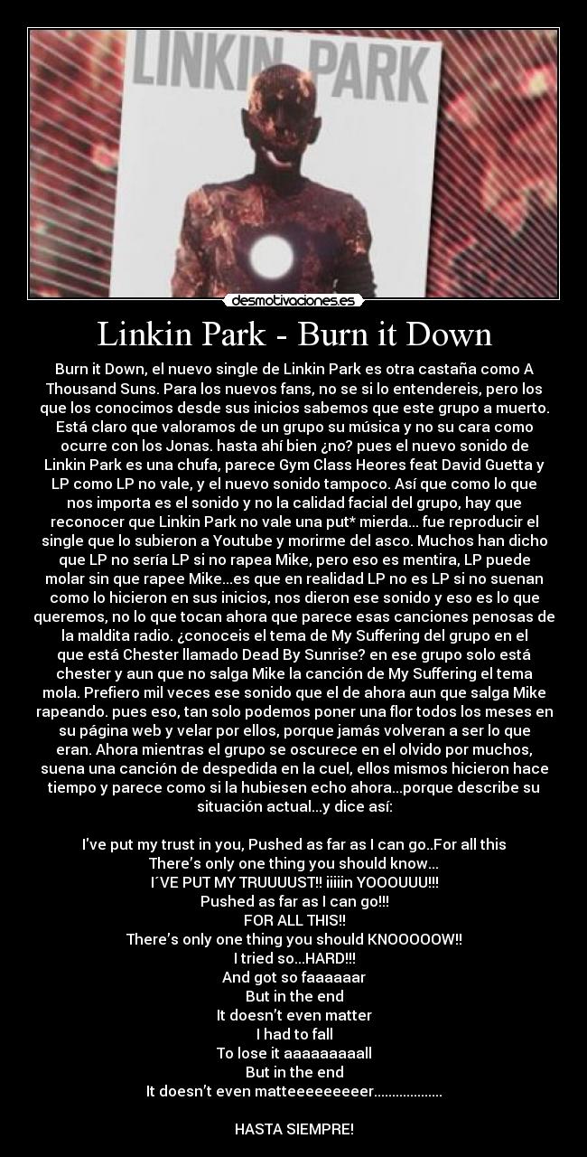 Linkin Park - Burn it Down -