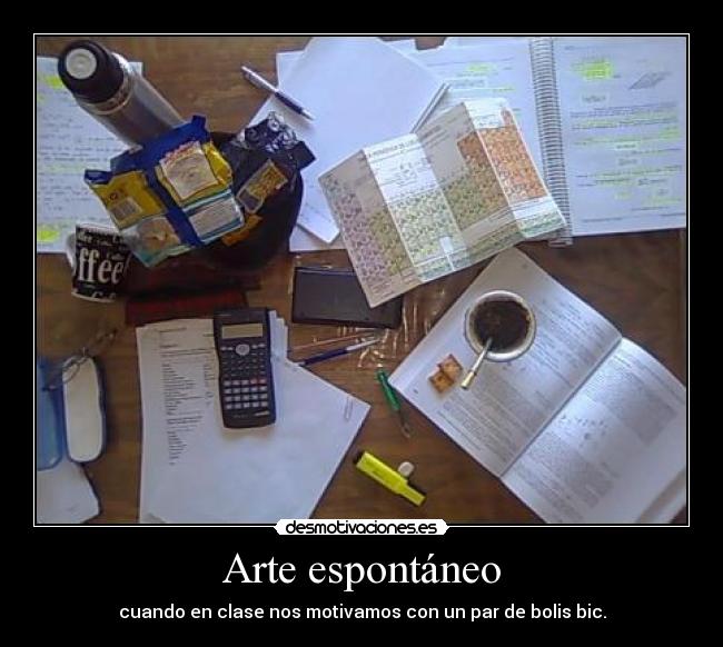 Arte espontáneo - cuando en clase nos motivamos con un par de bolis bic.