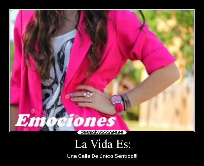 La Vida Es: - Una Calle De único Sentido!!!