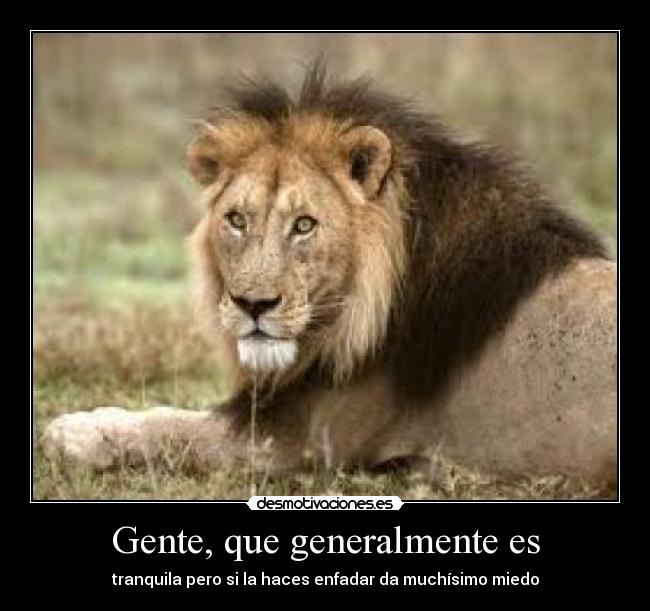 Gente, que generalmente es - tranquila pero si la haces enfadar da muchísimo miedo