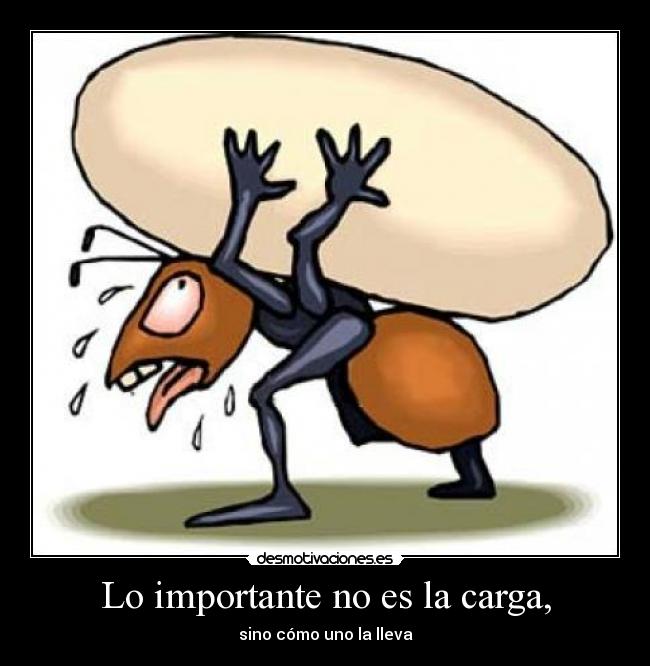 Lo importante no es la carga, - sino cómo uno la lleva