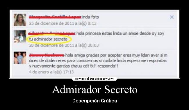 Admirador Secreto - Descripción Gráfica