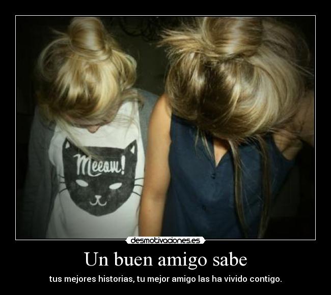 Un buen amigo sabe - tus mejores historias, tu mejor amigo las ha vivido contigo.