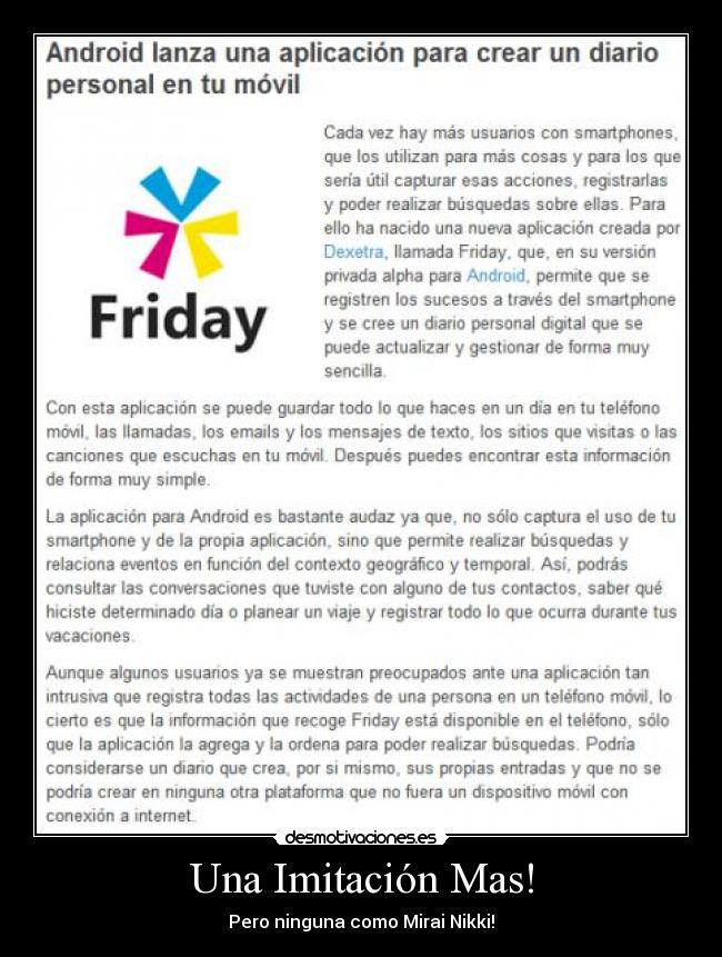 carteles mirai nikki desmotivaciones