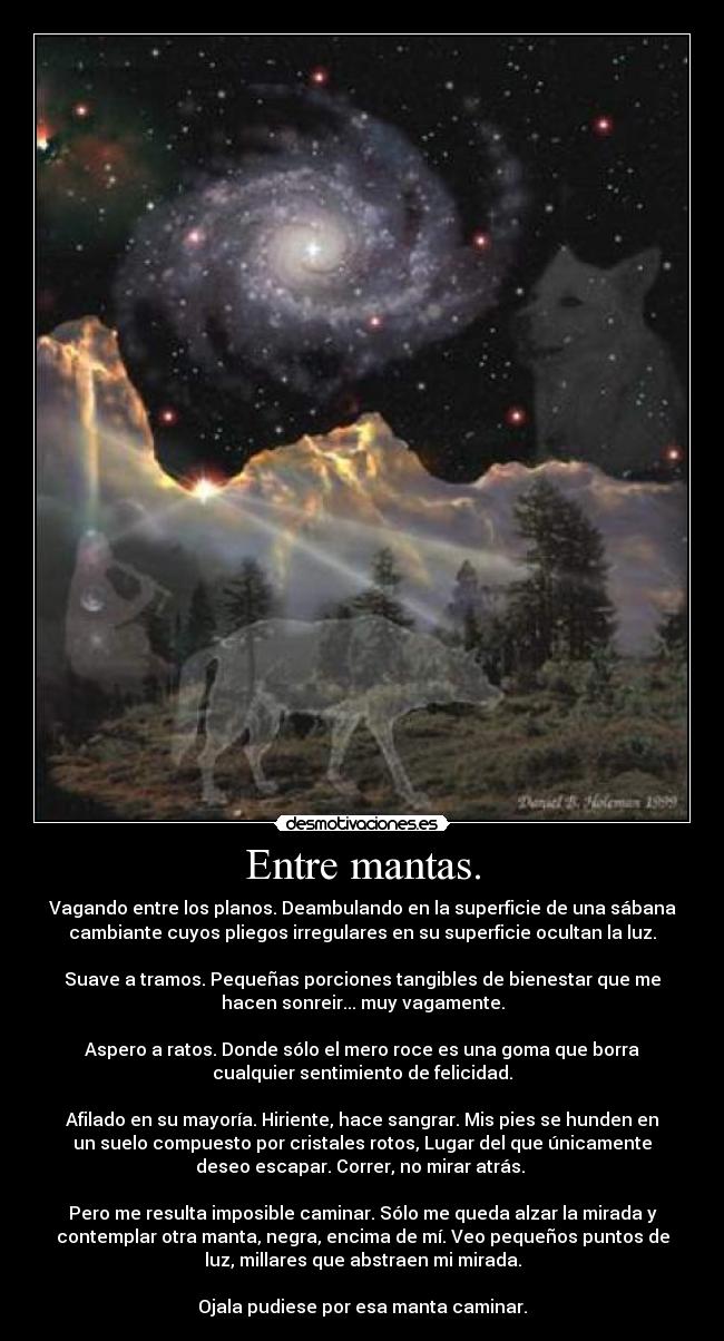 Entre mantas. -