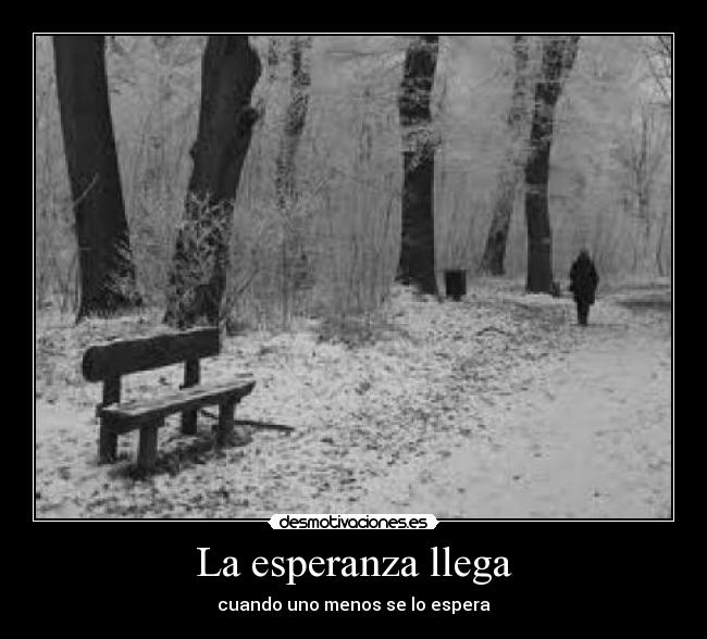 La esperanza llega - cuando uno menos se lo espera