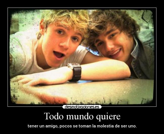Todo mundo quiere - tener un amigo, pocos se toman la molestia de ser uno.