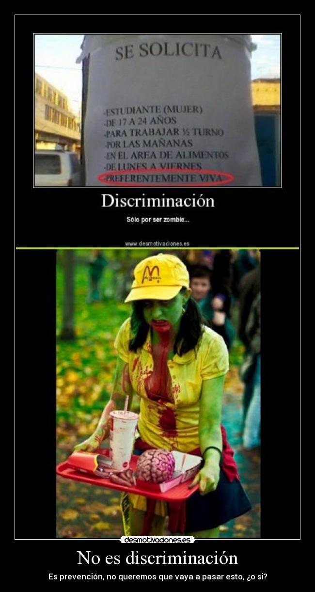 No es discriminación -