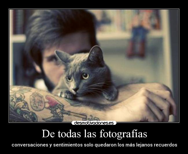 De todas las fotografías - conversaciones y sentimientos solo quedaron los más lejanos recuerdos