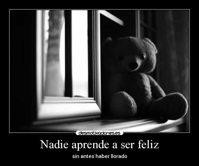 Nadie aprende a ser feliz - sin antes haber llorado