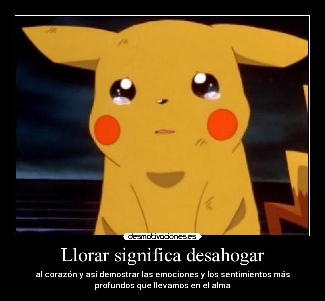 Llorar significa desahogar - 