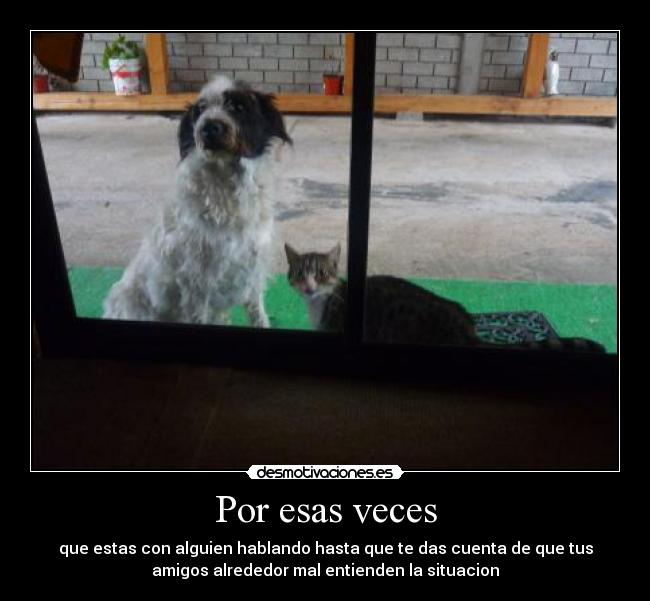 Por esas veces - que estas con alguien hablando hasta que te das cuenta de que tus
amigos alrededor mal entienden la situacion