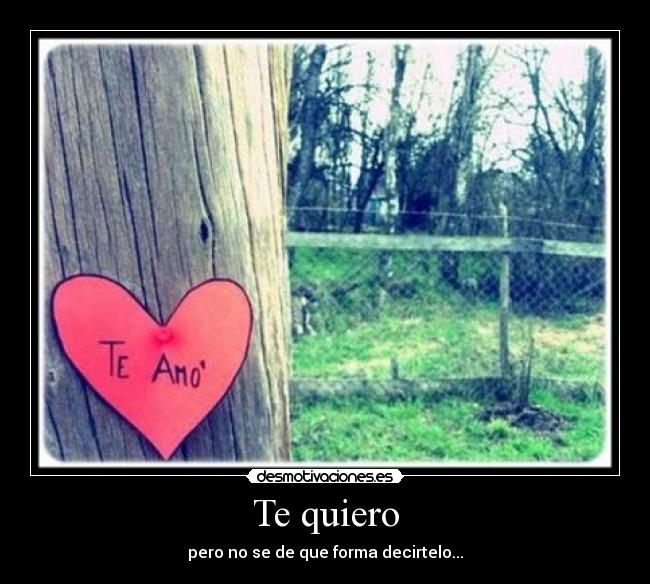 Te quiero - pero no se de que forma decirtelo...
