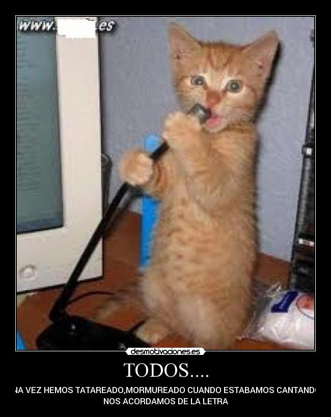 TODOS.... - ALGUNA VEZ HEMOS TATAREADO,MORMUREADO CUANDO ESTABAMOS CANTANDO Y NO
NOS ACORDAMOS DE LA LETRA