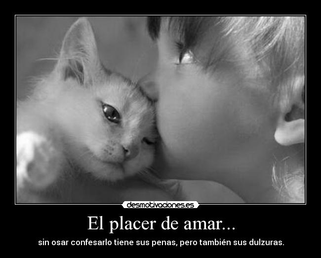 El placer de amar... - sin osar confesarlo tiene sus penas, pero también sus dulzuras.