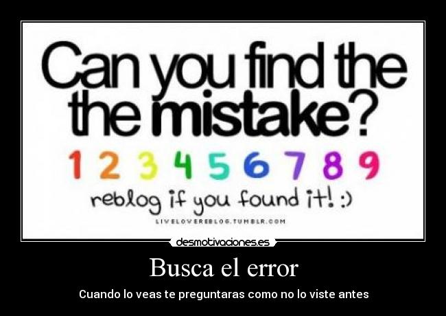 Busca el error -
