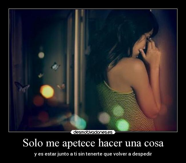 Solo me apetece hacer una cosa - y es estar junto a ti sin tenerte que volver a despedir