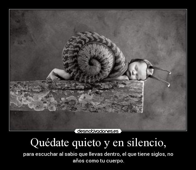 Quédate quieto y en silencio, - 