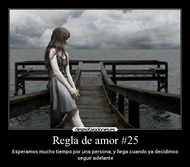 Regla de amor #25 - Esperamos mucho tiempo por una persona, y llega cuando ya decidimos
seguir adelante
