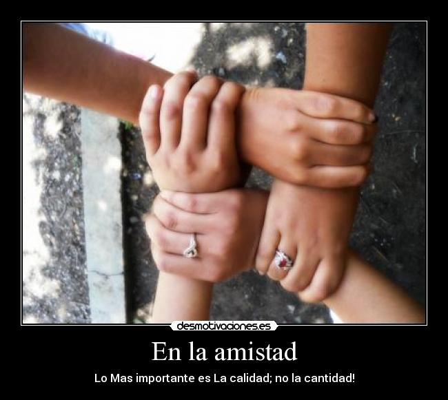 En la amistad - Lo Mas importante es La calidad; no la cantidad!