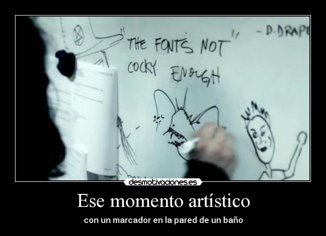 Ese momento artístico - con un marcador en la pared de un baño