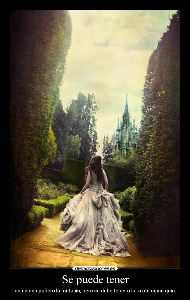 Se puede tener - como compañera la fantasía, pero se debe tener a la razón como guía.